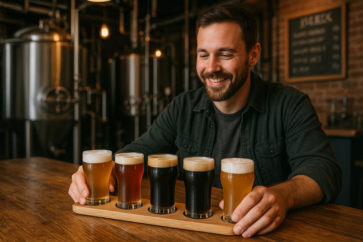 Njut av en ölprovning på en lokal mikrobryggeri
